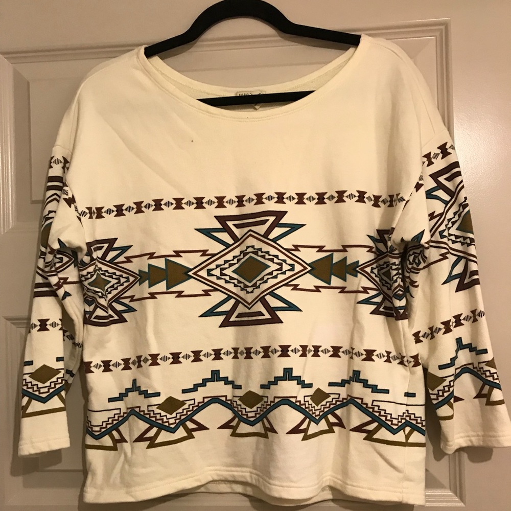 Forever 21 Aztec print crop sweatshirt